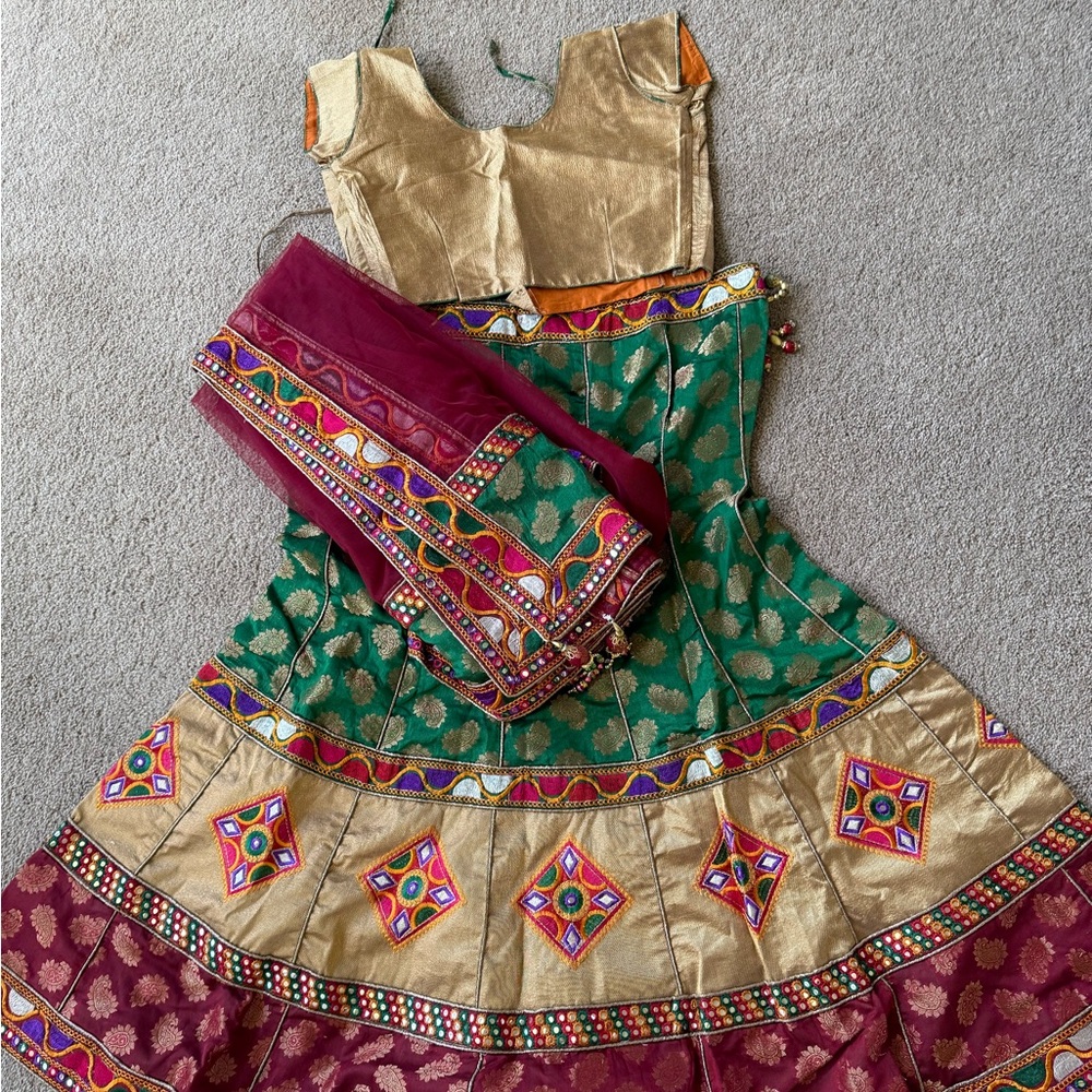 Girls lengha with intricate details